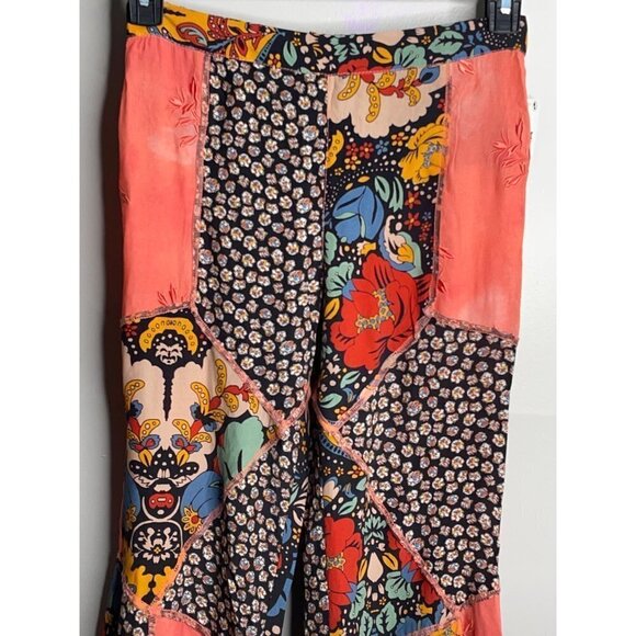 NWT Free People Love Is Wild High Rise Patchwork Bell Bottoms Pants Size XS $228 - Picture 4 of 7
